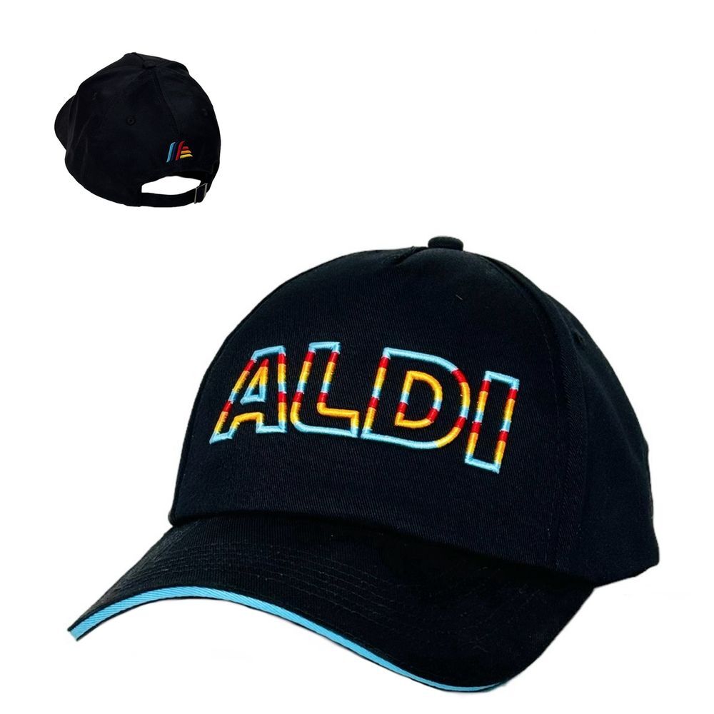 ALDI Gear One Size Baseball Cap Hat Logo Adjustable‎ Black Spring 2024